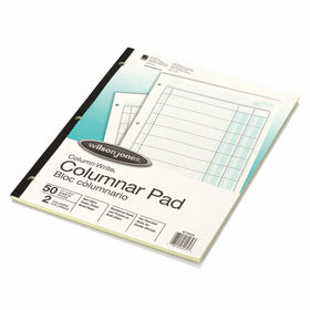Wilson Jones ColumnWrite Columnar Pad, 11 x 8.5 Inch Size, Ruled Both Sides Alike, 41 Lines per Page, 2 Columns, Green, 50 Sheets per Pad (WG7202A)