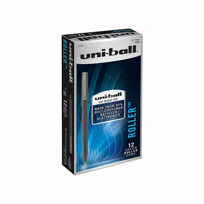 uni-ball Roller Pens, Fine Point (0.7mm), Green, 12 Count