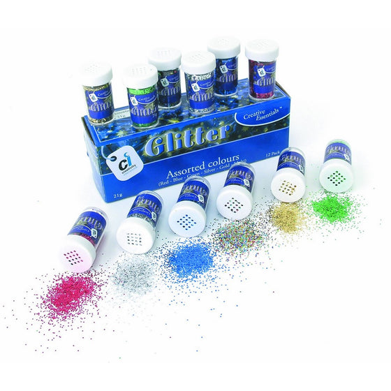 Pacon Spectra Glitter Sparkling Crystals, Assorted Colors, 3/4-Ounce, 12-Pack (91356)