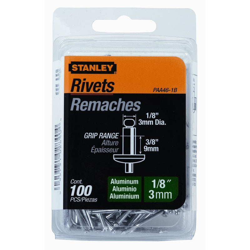 Stanley PAA46-1B 1/8 Inch X 3/8 Inch Aluminum Rivets, Pack of 100(Pack of 100)