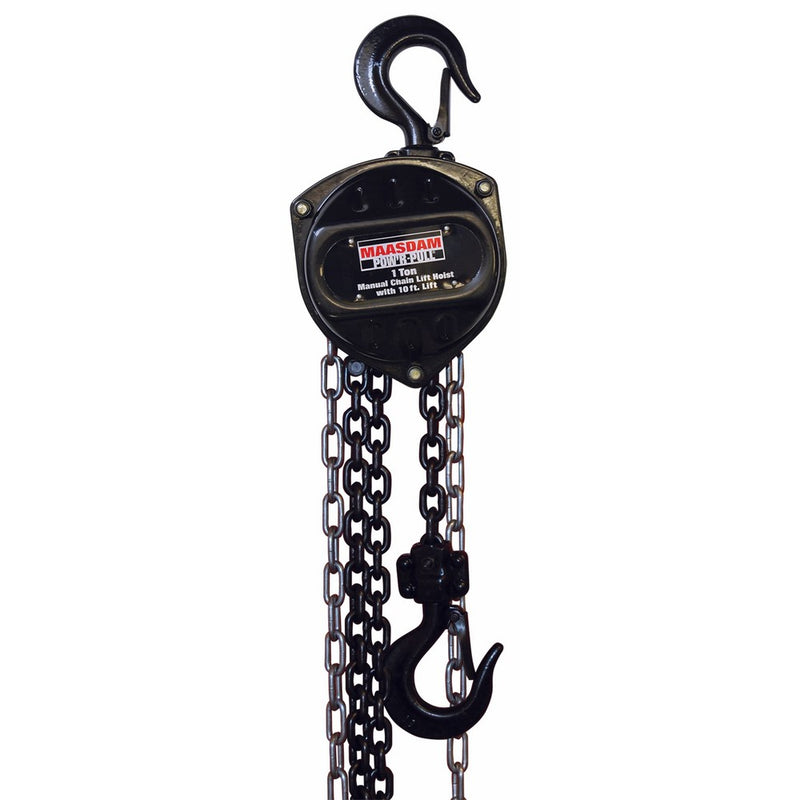 Maasdam48510 Manual Chain Hoist 1 Ton, Black