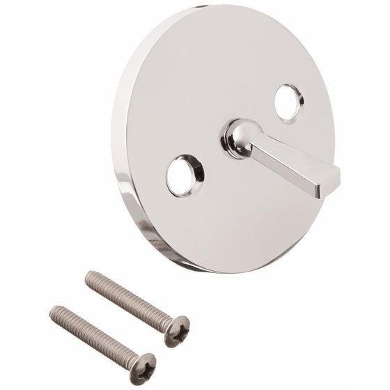 LASCO 03-1409 Bathtub Trip Lever Plate with Screws Oversized Style, Chrome Plated