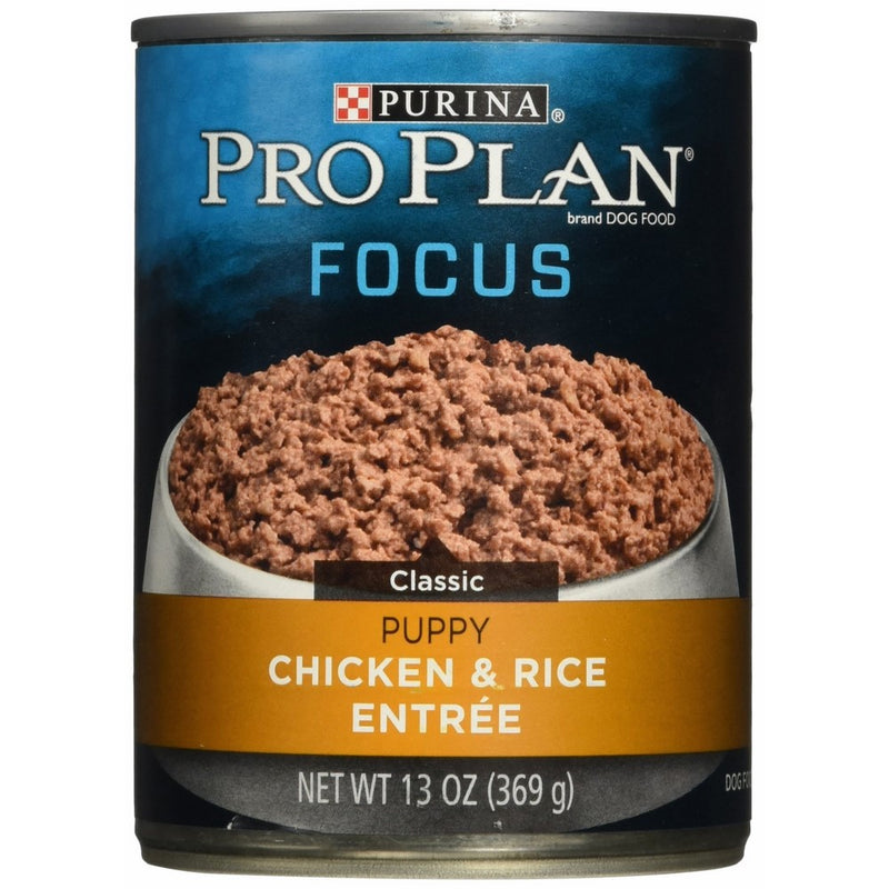 Purina Pro Plan 3810002773 Wet Dog Food, Focus, Puppy Chicken & Rice Entree Classic, 13-Ounce Can, Pack of 12