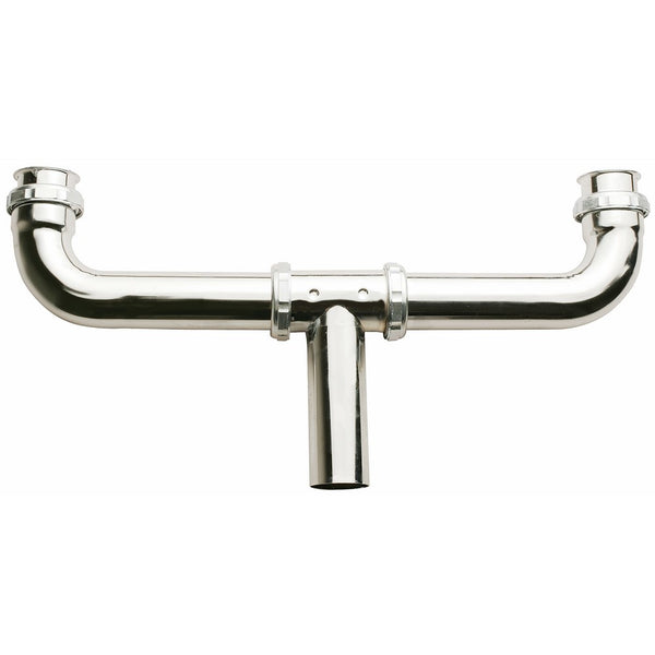 Plumb Pak PP924CP Continuous Waste Center Outlet Direct Connect Or Slip Joint 22 Gauge 1-1/2 inch Diameter by 16 inch Length