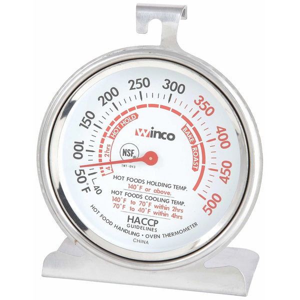 Winco 3-Inch Dial Oven Thermometer with Hook and Panel Base