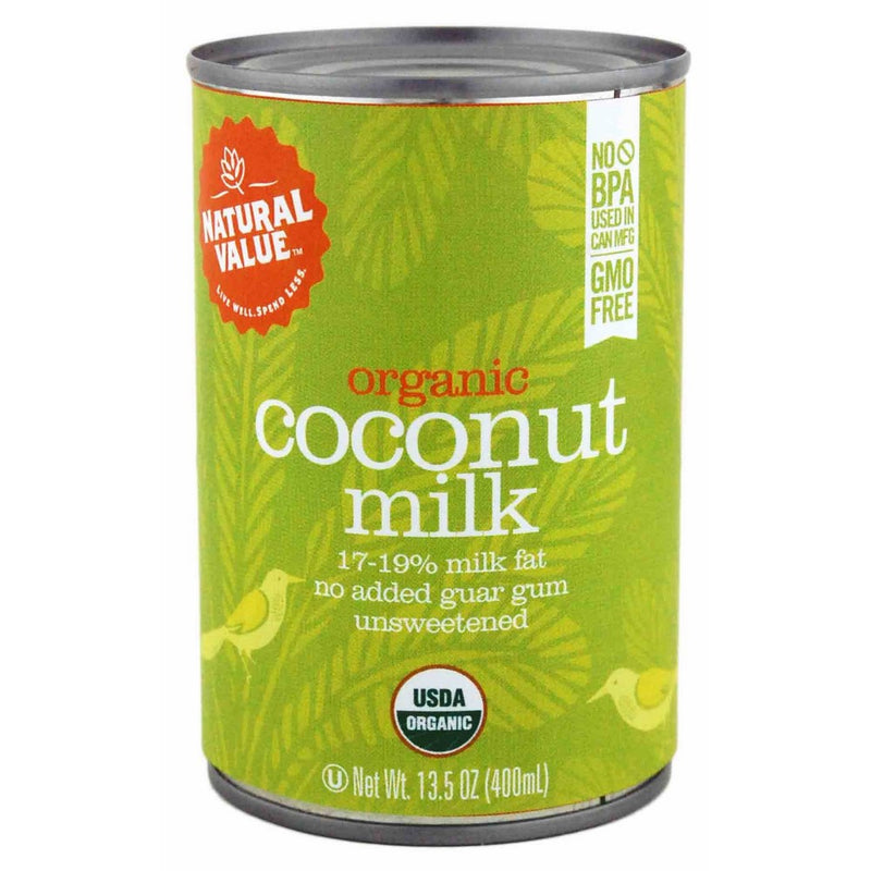 Natural Value Organic Coconut Milk, 13.5 Ounce Cans (Pack of 12)