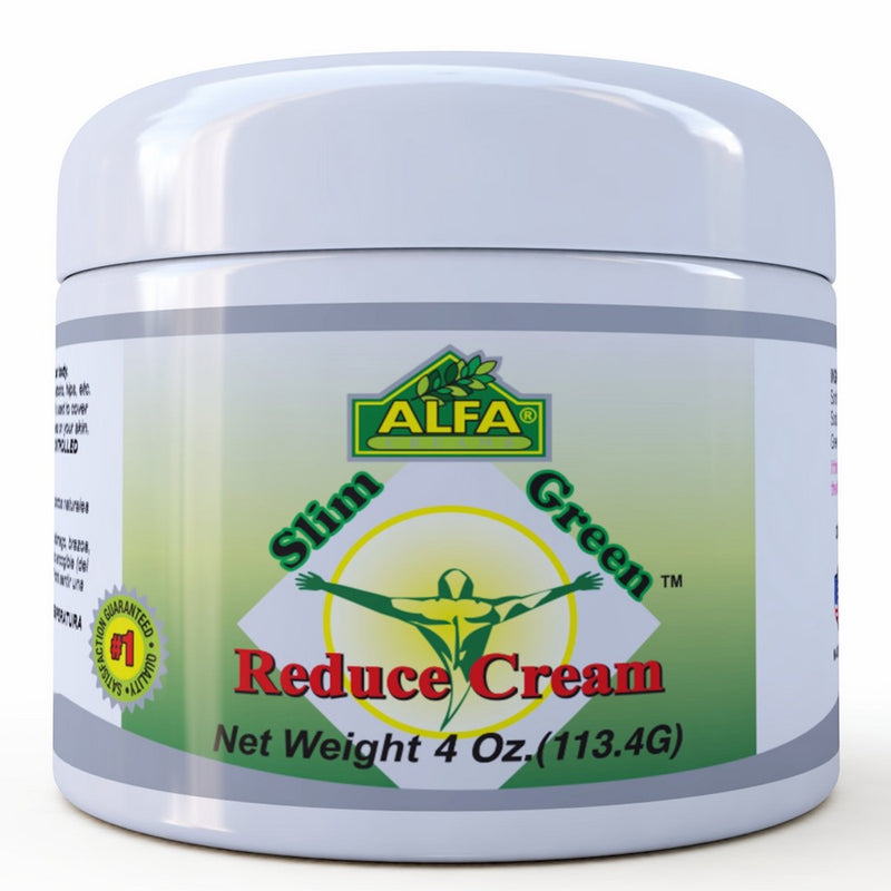 Premium Slim Green Reduce Cream By Alfa Vitamins - Weight Loss & Fat Burning Support For Men & Women - Does Not Stain Or Grease - Organic Natural Ingredients - Made In USA - 4 oz