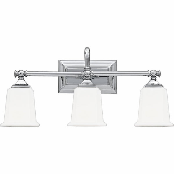 Quoizel NL8603C Nicholas 3-Light Bath Light, Polished Chrome