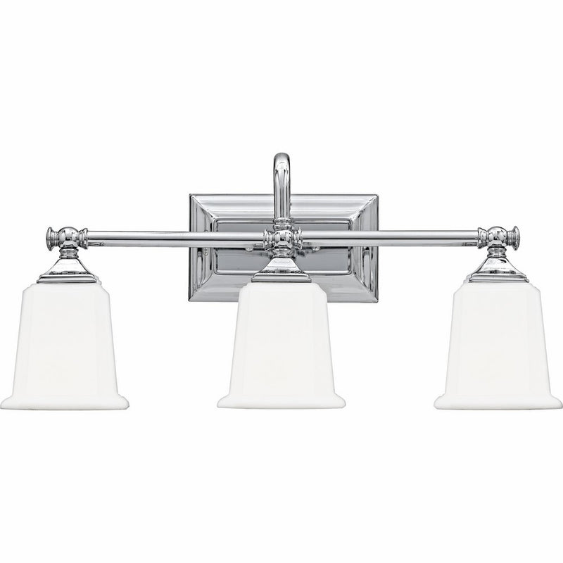 Quoizel NL8603C Nicholas 3-Light Bath Light, Polished Chrome