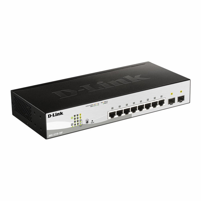 D-Link Systems 10-Port Gigabit Web Smart PoE Switch including 2 Gigabit SFP Ports (DGS-1210-10P)