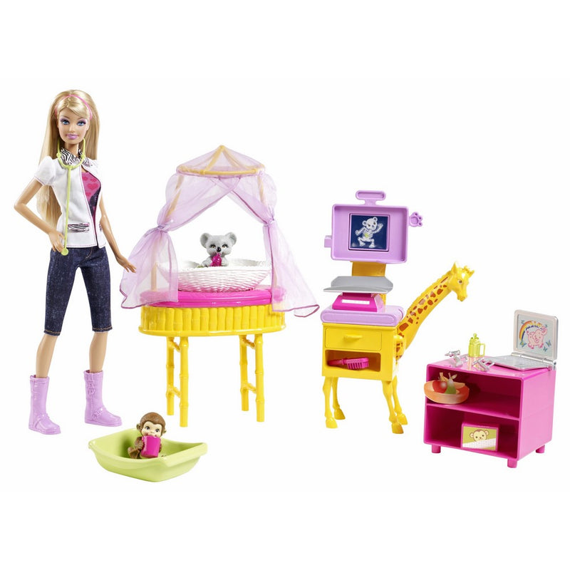 Barbie I Can Be Zoo Doctor Doll Playset