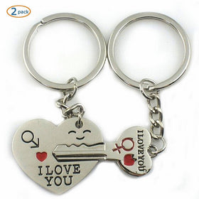 SOSUO Love Key To My Heart Cute Couple Keychain Love Keychain Key Ring