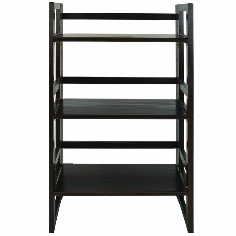 Casual Home 3-Shelf Folding Student Bookcase (20.75" Wide)-Espresso