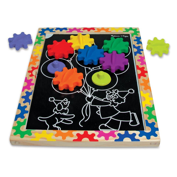 Melissa & Doug Switch and Spin Magnetic Gear Board - Educational Toy With 8 Gears and 5 Double-Sided Designs