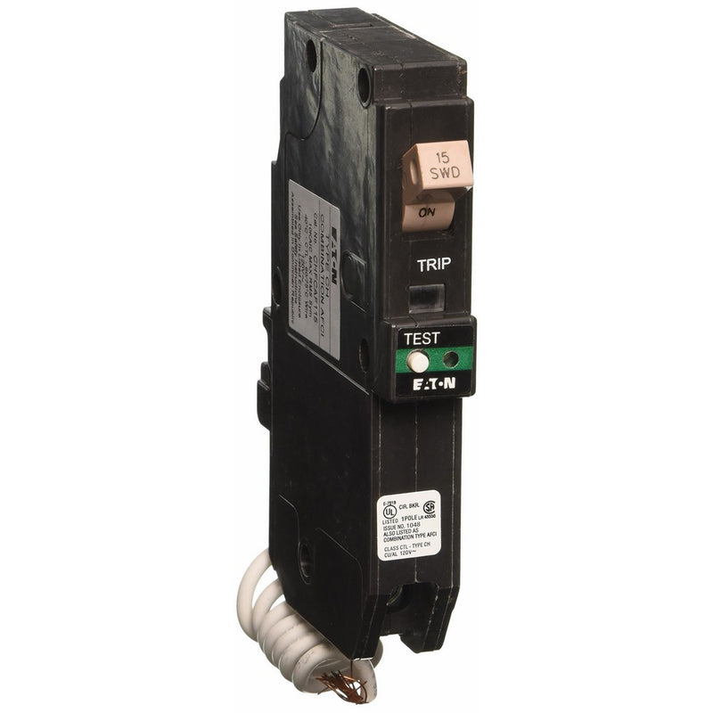 Eaton Corporation CHFCAF115 Single Pole Cutler Hammer Combo Arc Fault Circuit Breaker, 15-Amp