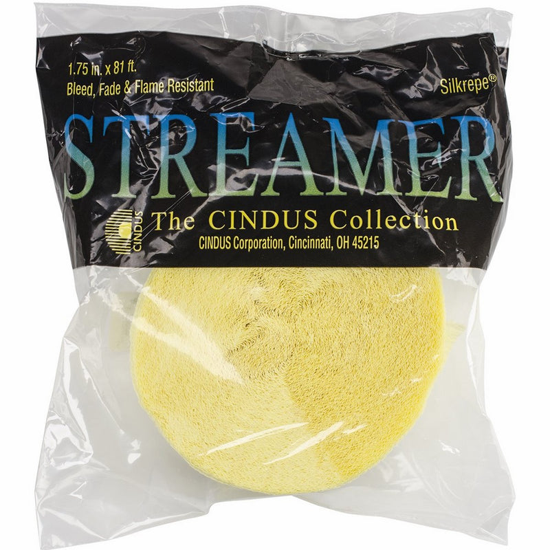 Cindus SC3600-3641 Crepe Streamers, 1.75" by 81', Primrose Yellow