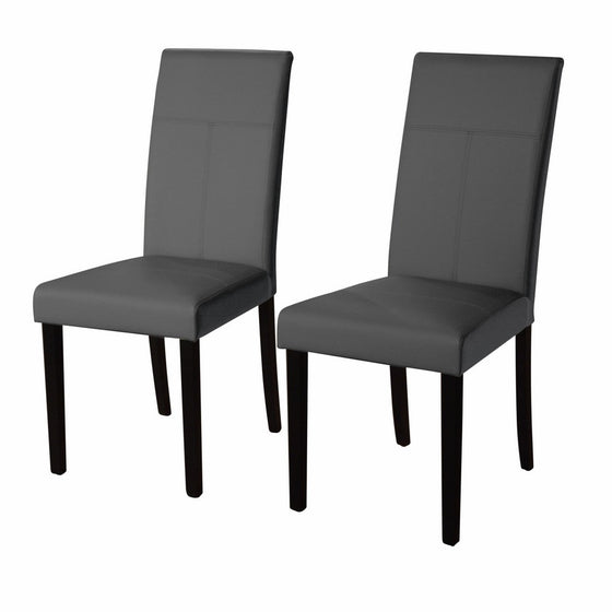 Target Marketing Systems Set of 2 Upholstered PU Leather Bettega Parsons Dining Chairs. Set of 2, Gray