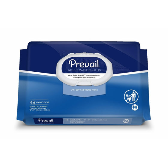 Prevail Personal Wipe, Bath Wipe Washcloth, 48 Pack, Soft Pack, Vitamin E/Aloe, WW-710 - Special 3 Pack