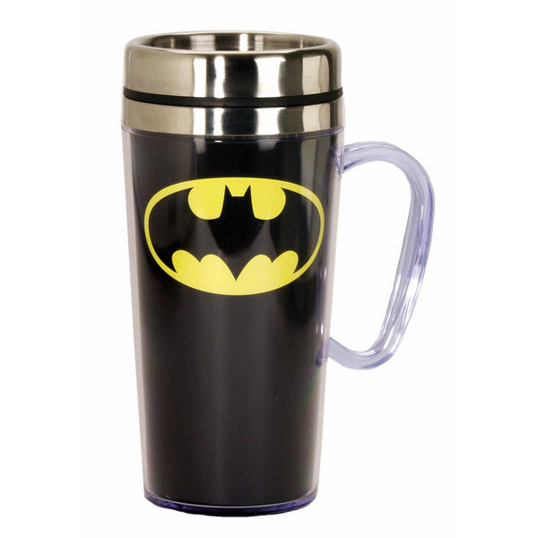 DC Comics Batman Logo Insulated Travel Mug, Black