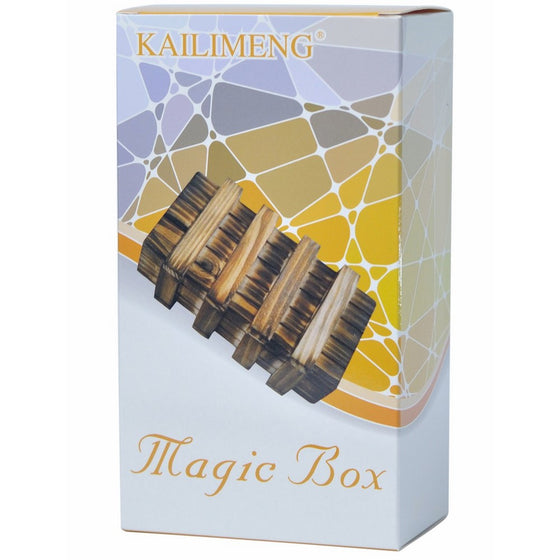 KAILIMENG Brain Teaser Wooden Magic Box Puzzle with Two Hidden Compartment Drawers