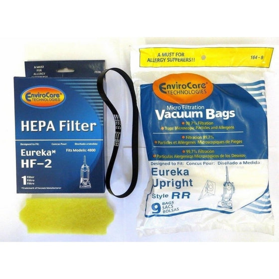 Eureka Vacuum 4870 Smart Vac Supply Kit (9 Bags & 1 R Belt & Hf2 & 70082 Filter) by EnviroCare