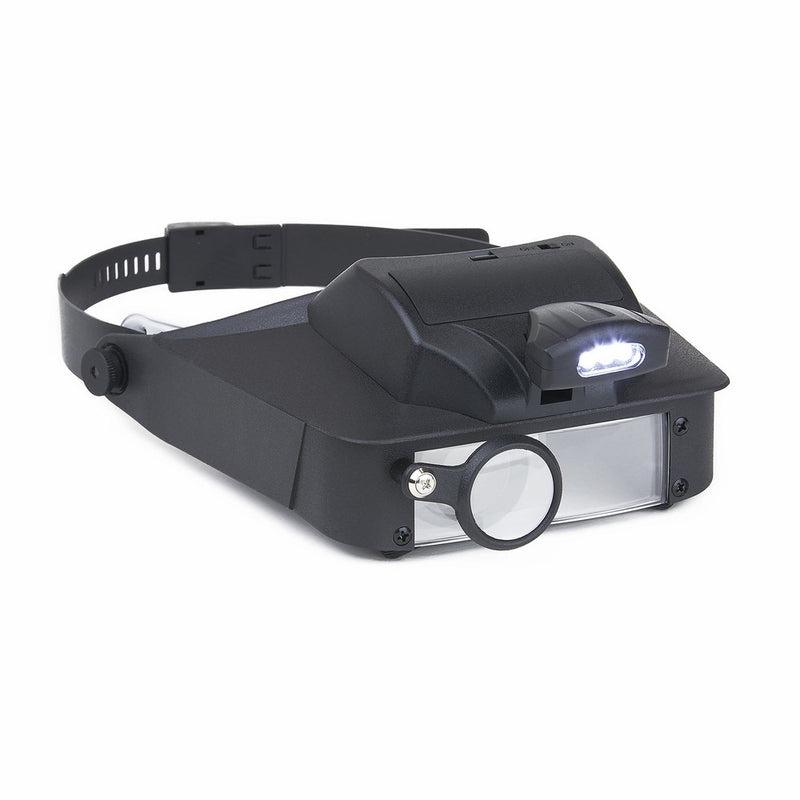 Carson LumiVisor Head Magnifier - Head Visor with LED Lighted Magnifier (2x/3x/5x/6x)(LV-10)