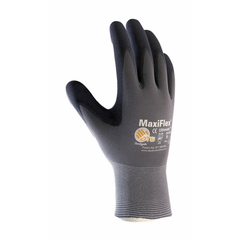 MaxiFlex Ultimate 34-874/M Seamless Knit Nylon/Lycra Glove with Nitrile Coated Micro-Foam Grip on Palm and Fingers
