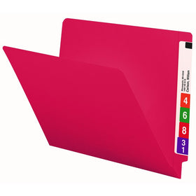 Smead End Tab File Folder, Shelf-Master Reinforced Straight-Cut Tab, Letter Size, Red, 100 per Box (25710)