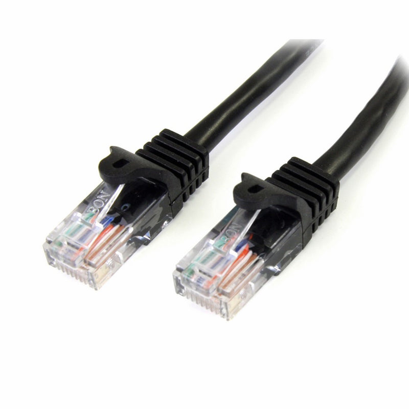 StarTech.com Cat5e Ethernet Cable - 3 ft - Black- Patch Cable - Snagless Cat5e Cable - Short Network Cable - Ethernet Cord - Cat 5e Cable - 3ft