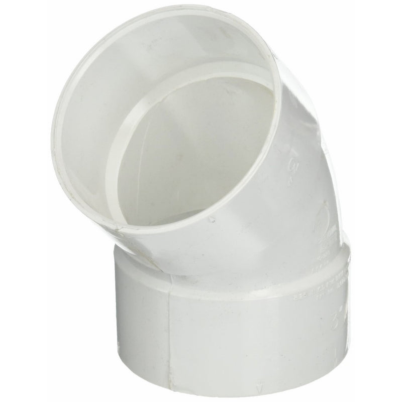 GENOVA PRODUCTS 60630 3" DWV 45 Degree Sched 30 Sanitary Elbow