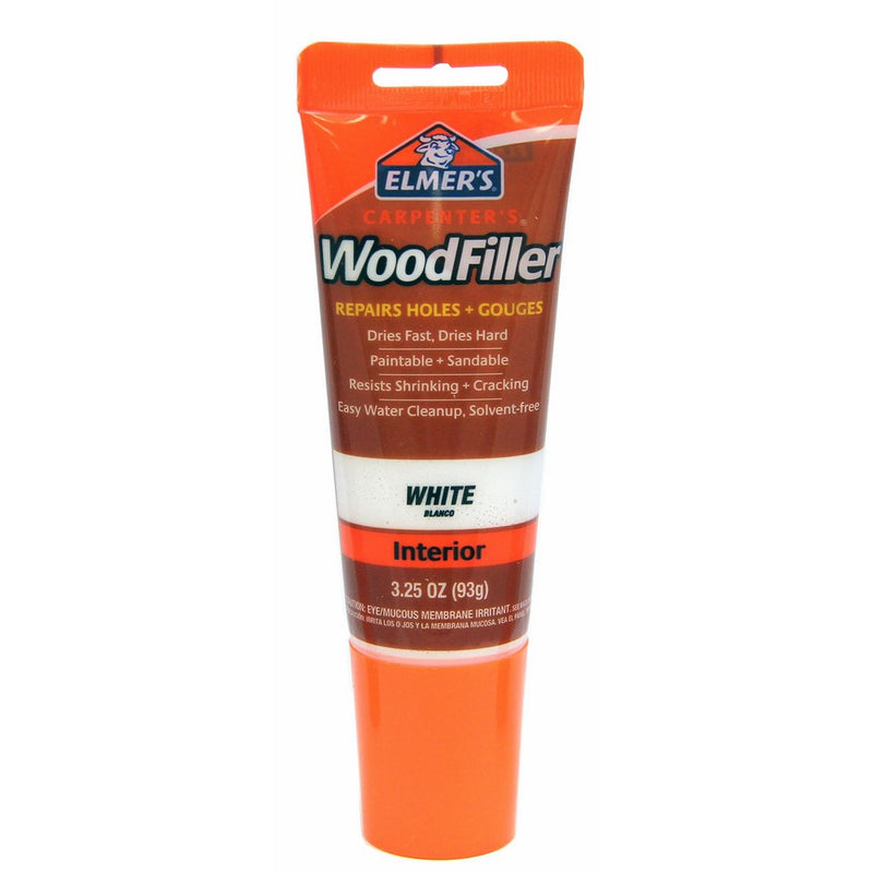 Elmer's E855 Carpenter's Wood Filler, 3.25-Ounce Tube, White