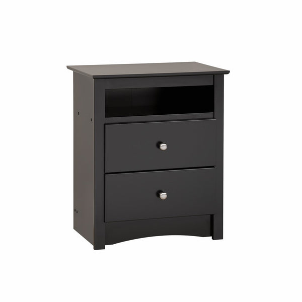 Prepac Sonoma Tall 2-Drawer Nightstand, Black