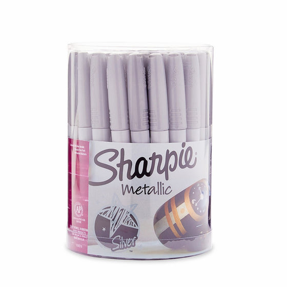 Sharpie 9597 Metallic Permanent Markers, Fine Point, Silver, 36 Pack