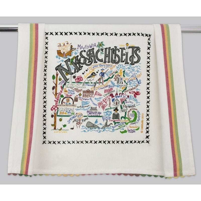 Catstudio Massachusetts Dish Towel - Original Geography Collection Décor 029D(CS)