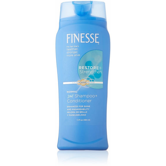 Finesse Self Adjusting 2 in 1 Texture Enhancing Shampoo and Unisex Conditioner, 13 Ounce