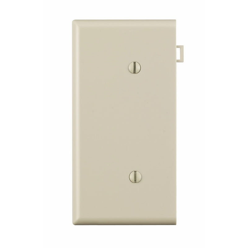 Leviton PSE14-T 1-Gang No Device Blank Wallplate, Sectional, Thermoplastic Nylon, Strap Mount, End Panel, Light Almond