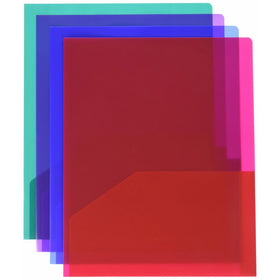 School Smart 2 Pocket Portfolio Without Fasteners - Pack of 25 - Assorted Colors