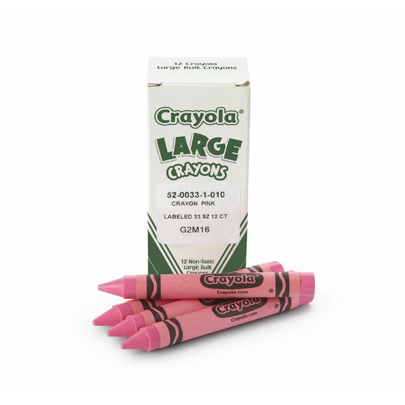 Crayola; Large Crayons, Carnation Pink; Art Tools; 12 ct. Bulk Crayons; Bright, Bold Color