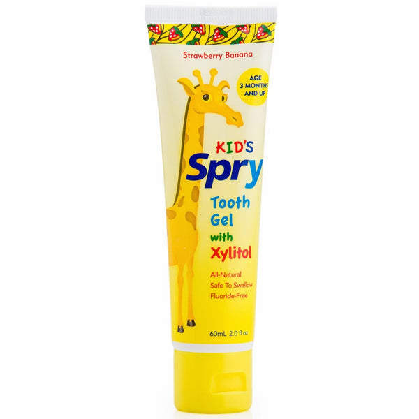 Spry Kid's Xylitol Tooth Gel, Natural Strawberry Banana, 2 fl oz