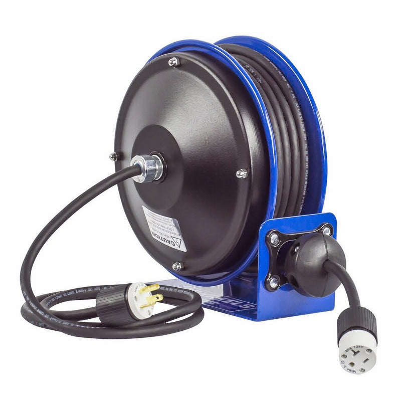 Coxreels PC10-3012-A Compact efficient heavy duty power cord reel with a single industrial receptacle