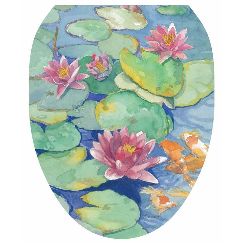 Toilet Tattoos TT-1029-O Lily Pad Design Toilet Seat Applique, Elongated