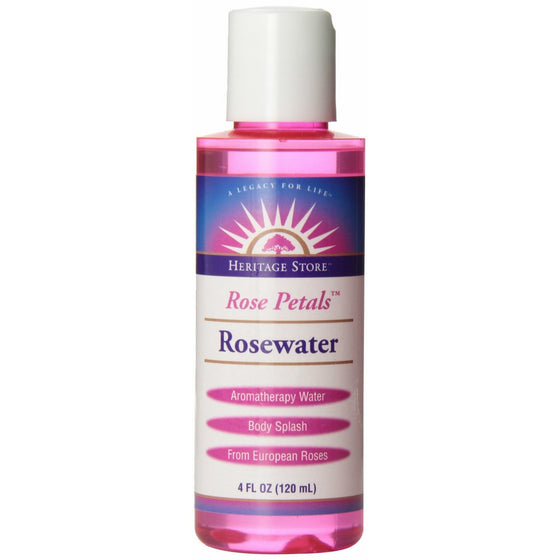 Heritage Store Body Oil, Rosewater, 4 Ounce