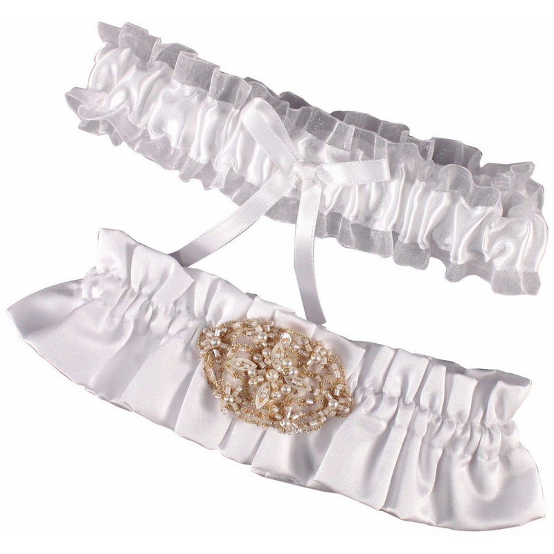 Weddingstar Beverly Clark The Luxe Collection Garter Set, White