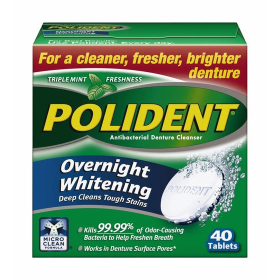 Polident Overnight, 40count