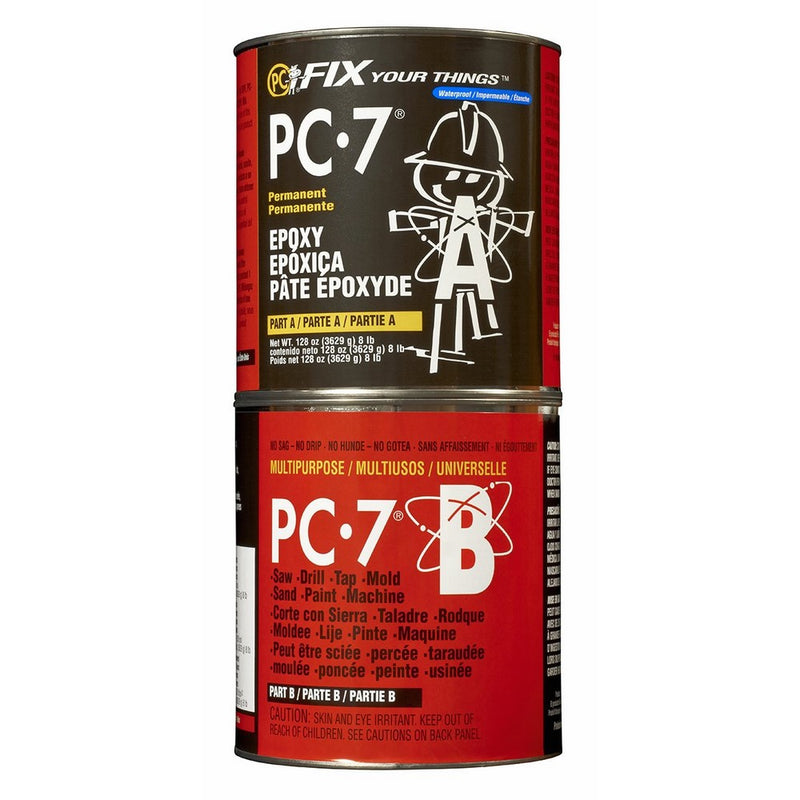 PC Products 128770 PC-7 Two-Part Heavy Duty Multipurpose Epoxy Adhesive Paste, 8 lb in Two Cans, Charcoal Gray