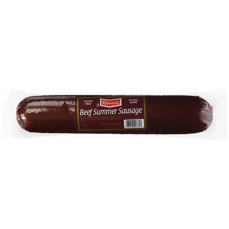 Klements beef summer sausage, 3-lb. plastic wrapped tube