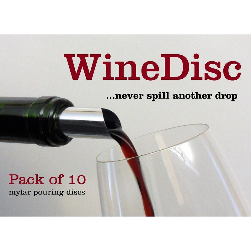 The Original Wine Disc - Pack of 10 Drop Stopping Pour Spouts