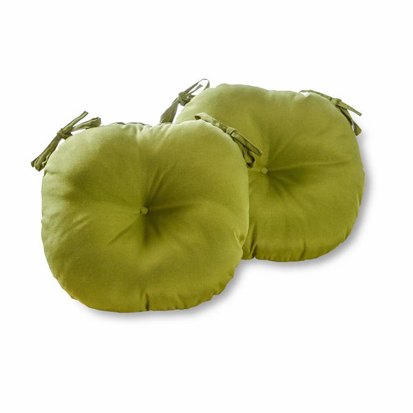Greendale Home Fashions Round Indoor/Outdoor Bistro Chair Cushion, Summerside Green, 15-Inch, Set of 2