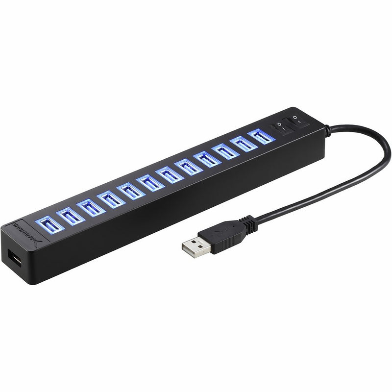 Sabrent 13 Port High Speed USB 2.0 Hub with Power Adapter And 2 Control Switches (HB-U14P)