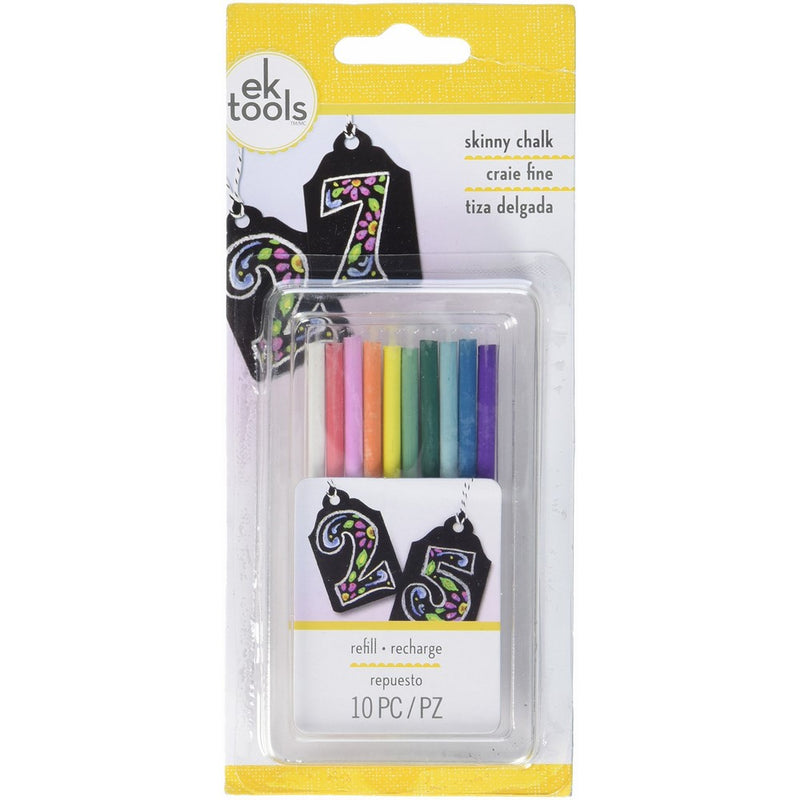 EK Success E5532009 Skinny Chalk Refill Primary Stick, 10-Pack
